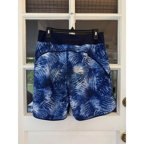 LANDS' END WOMEN'S QUICK DRY 5-INCH SWIM SHORTS WITH PANTY Size 8 Blue Swirl - Picture 14 of 16